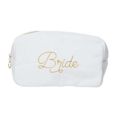 Bride Large Velvet Bag White