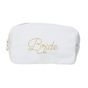 Bride Large Velvet Bag White