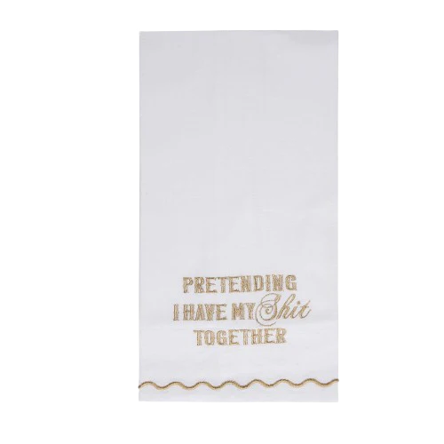 Pretending Gold Thread Tea Towel