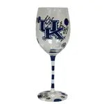 Kentucky Wildcats Painted Wine Glass