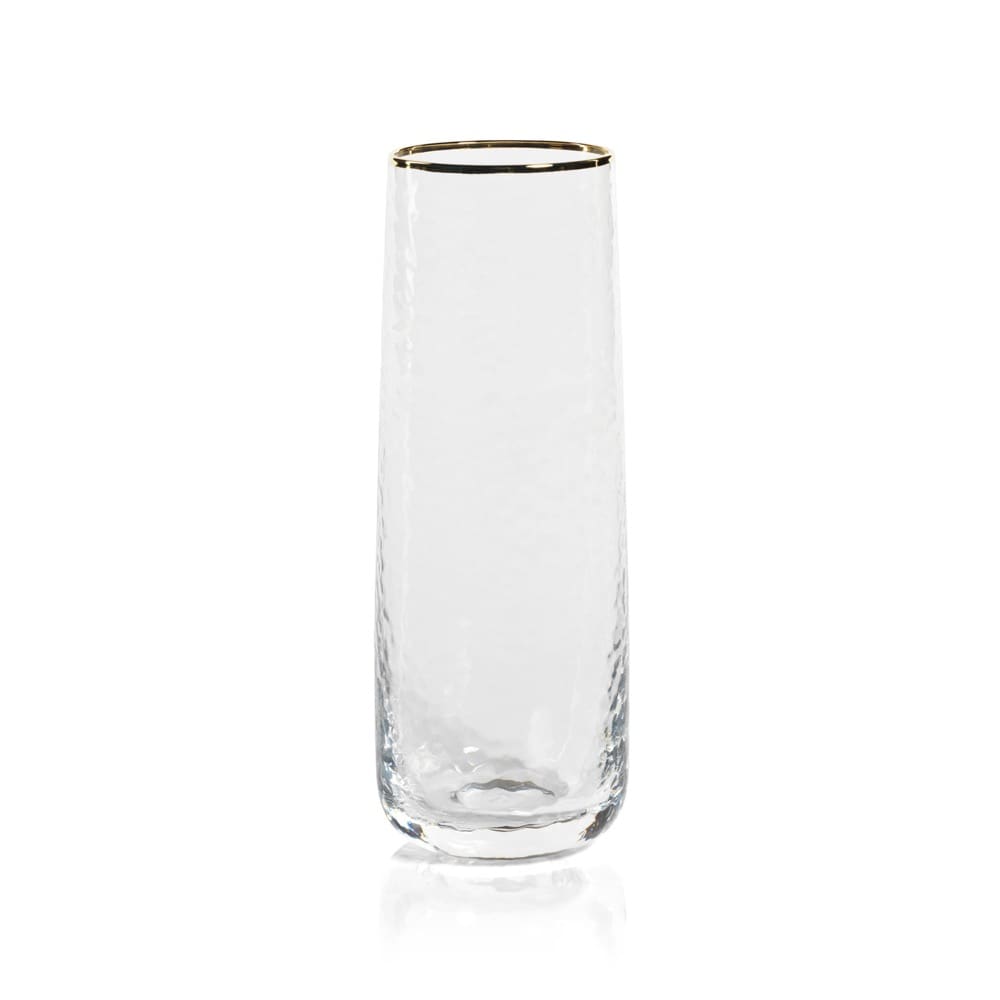 Negroni Hammered Glassware with Gold Rim