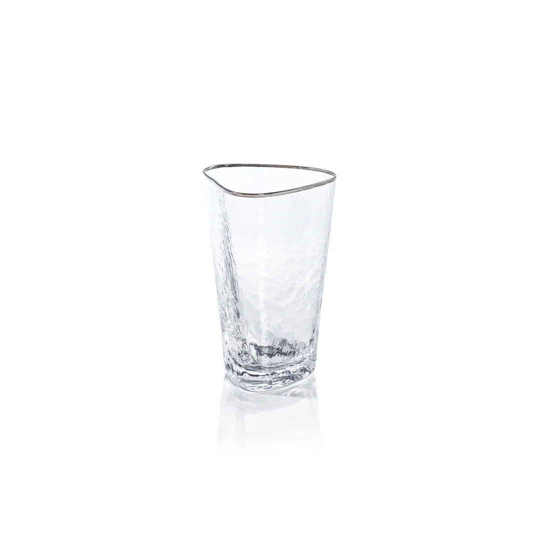 Aperitivo Triangular Highball Glass - Clear with Platinum Rim