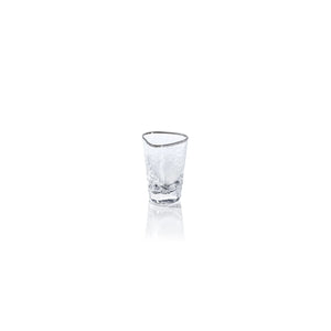 Aperitivo Triangular Glass - Clear w/ Platinum Rim Shot Glass