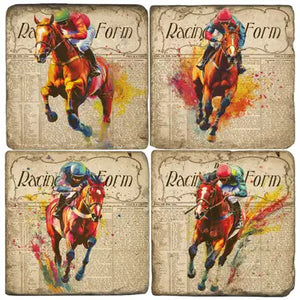 Racing Form - Tumbled Marble Coasters Set/4