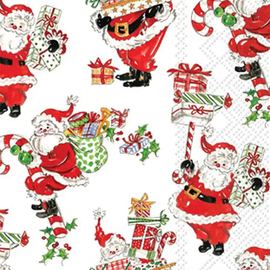 Paper Guest Towels 16 Count Holly Jolly Santas Christmas