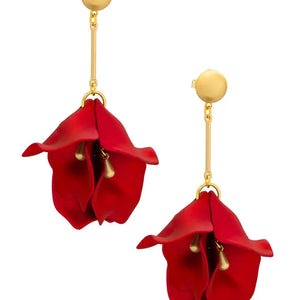 Metallic Resin Petal Drop Earring