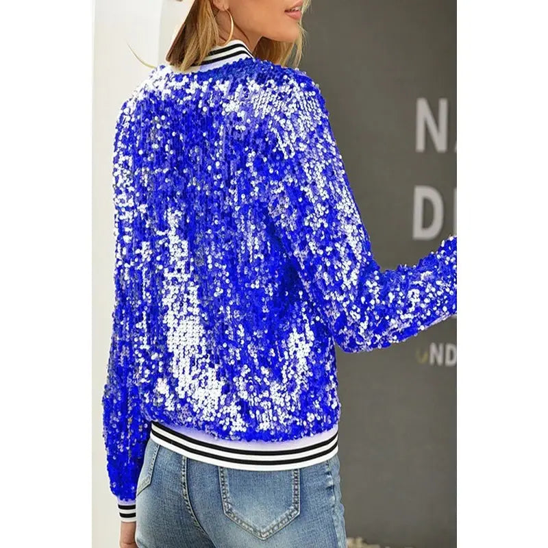 Royal Blue Women Sequin Jackets