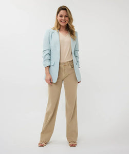 Linen Look Blazer-Blue