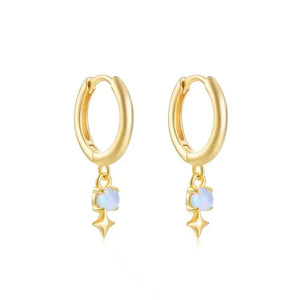 Stardust Opal Huggie Earrings