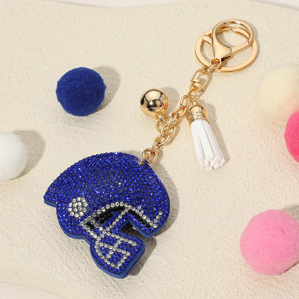 Bling Studded Football Helmet Keychain / Bag Charm