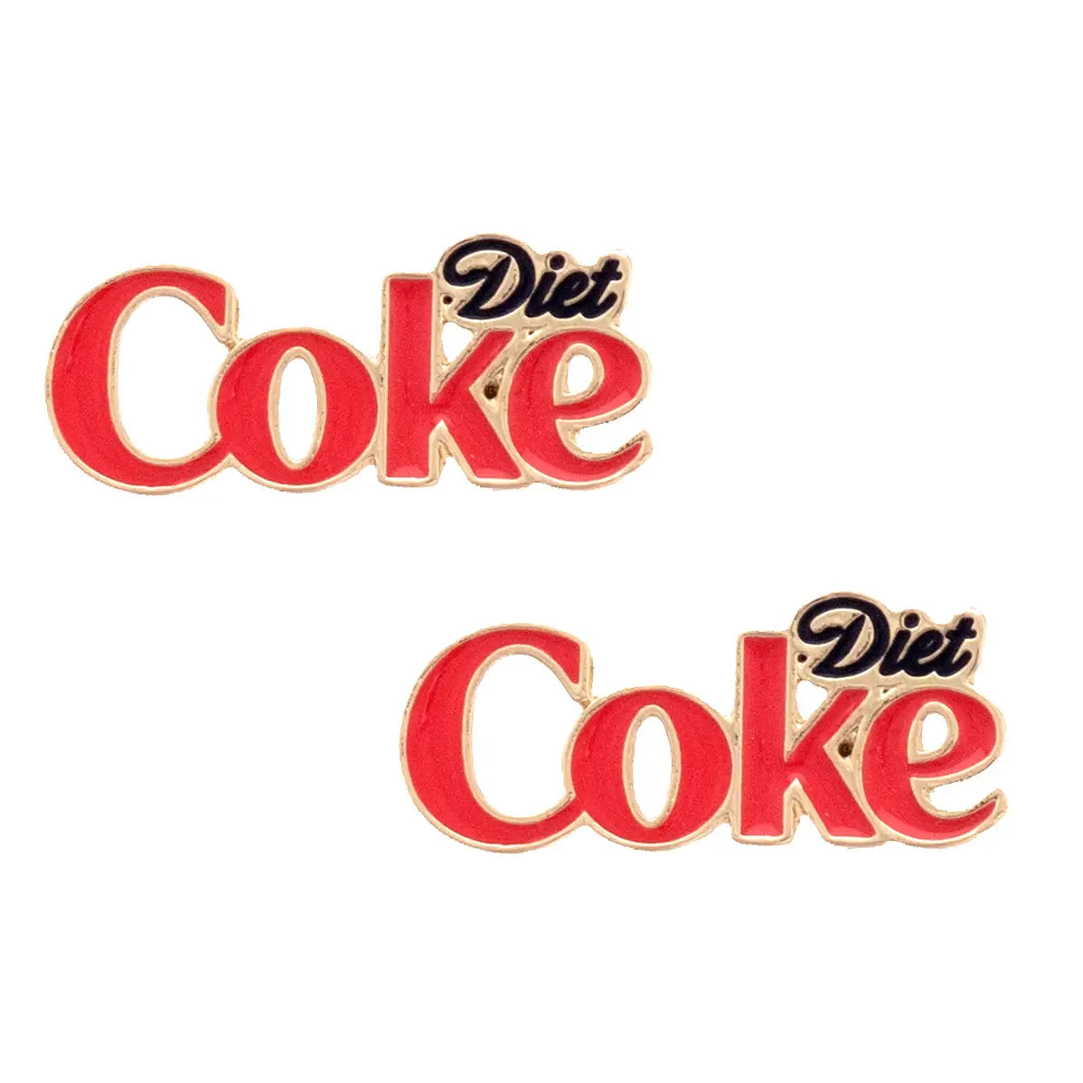 Diet Coke Enamel Logo Stud Earrings