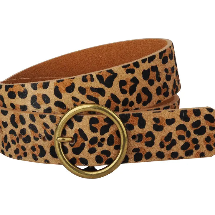 Leopard Print Calf Hair Belt