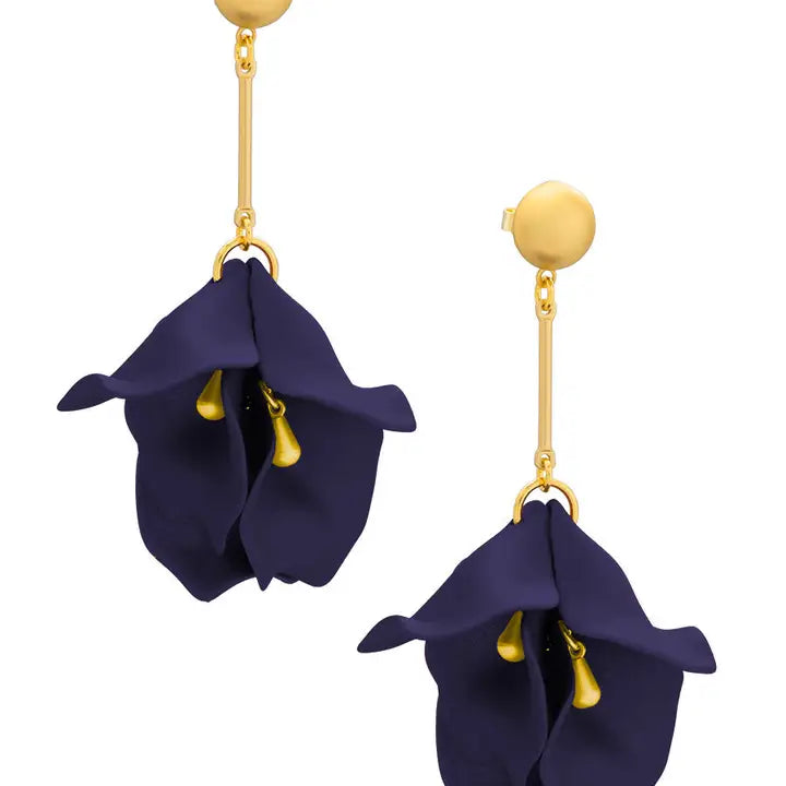 Metallic Resin Petal Drop Earring