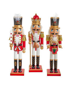15'' Red and White Soldier King Nutcracker