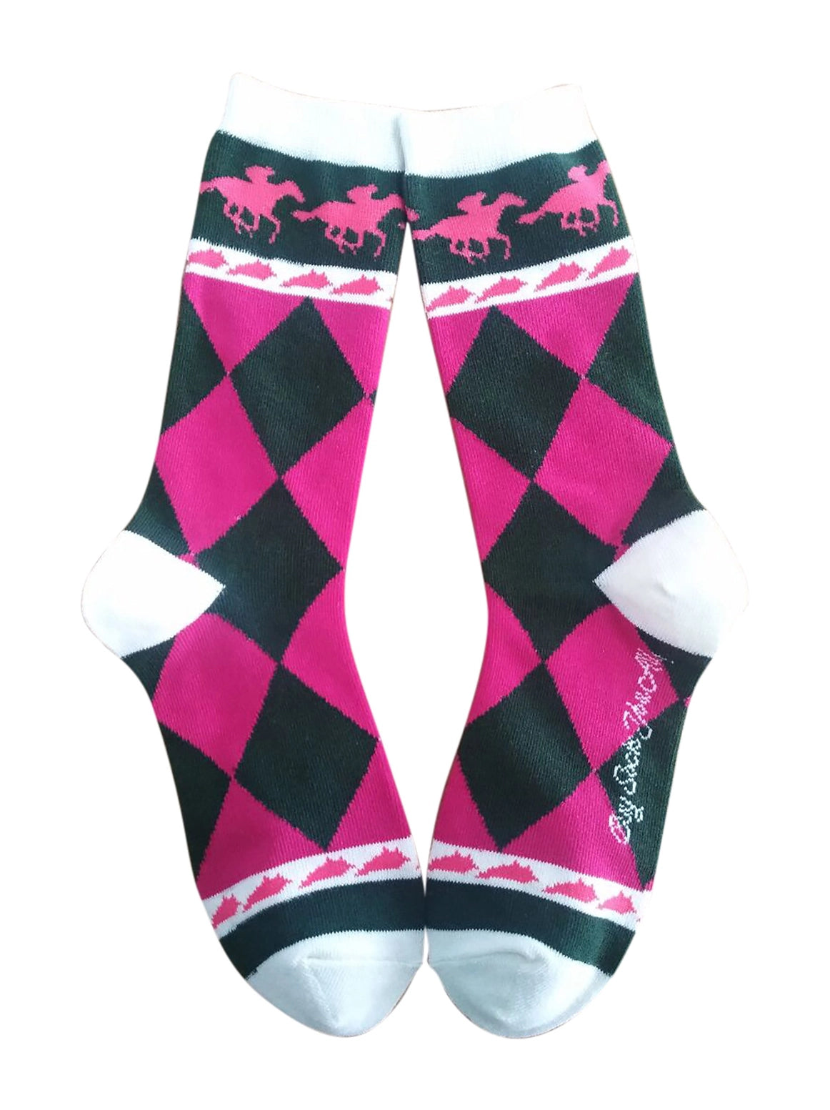 Derby Style in Pink and Green Women's Socks