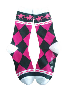 Derby Style in Pink and Green Women's Socks