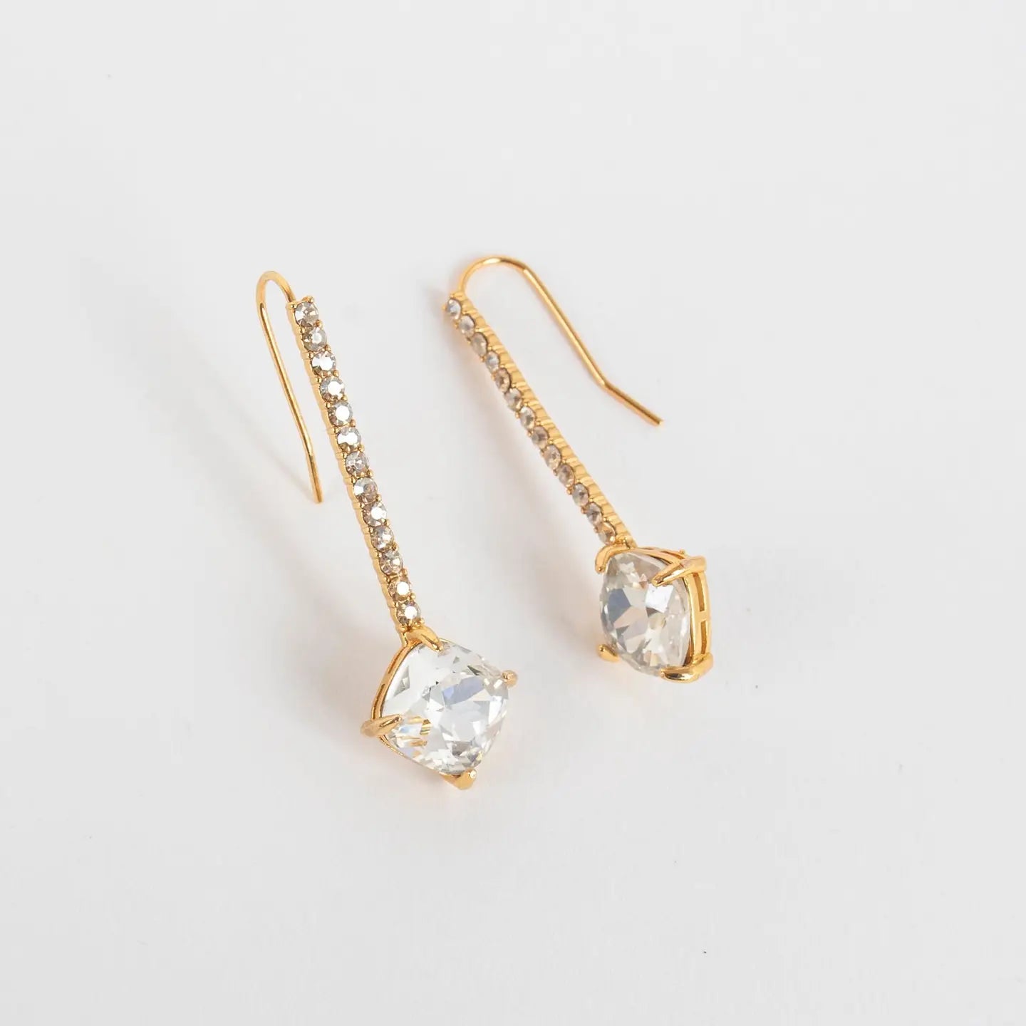 Brooke Crystal Drop Earring-Clear