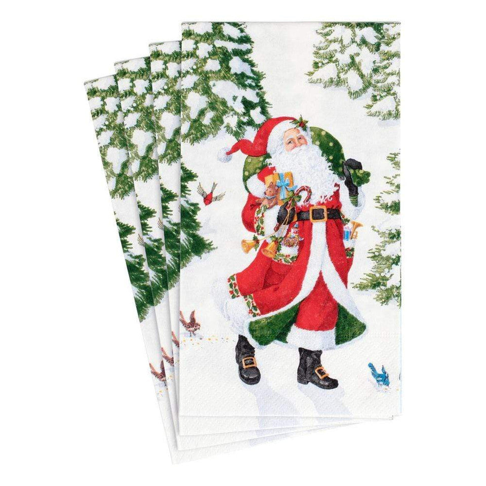 Woodland Santa Paper Guest Towel Napkins - 15 Per Package