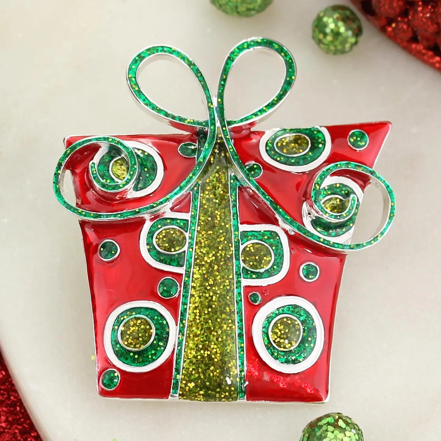 Whimsical Christmas Package Pendant