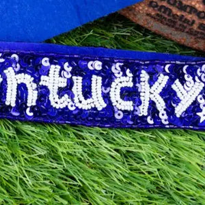 Viola Blue & White 'Kentucky' Sequin Wristlet Keychain