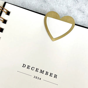 Brass Page Marker | Brass Bookmark, Heart