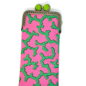 Kiki & Syds Eyeglass Case - Caribbean Coral - Lime