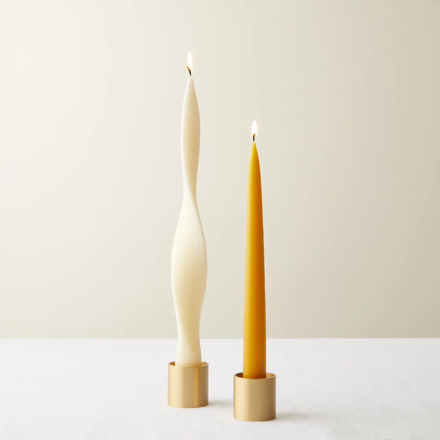 Roman Satin Brass Candle Holder