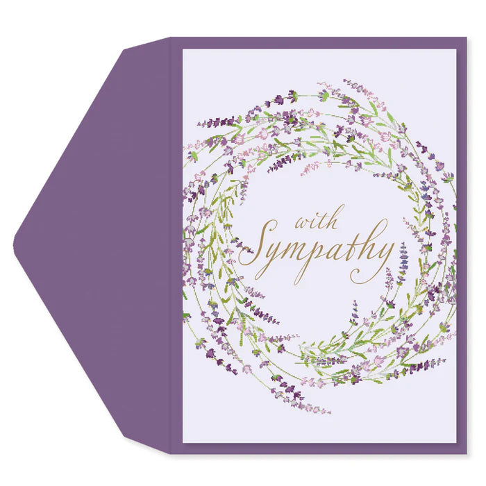 Lavender Wreath Sympathy Card