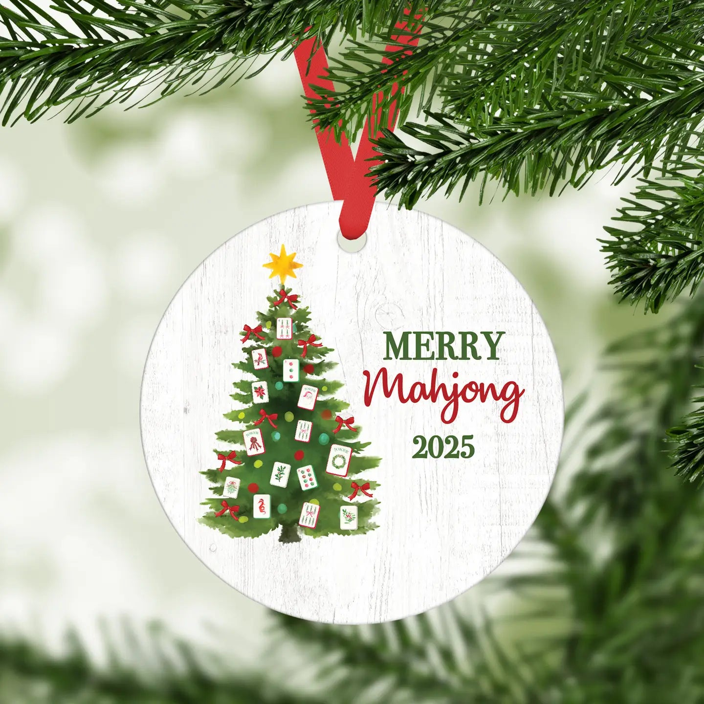 Mahjong Christmas Tree Ornament