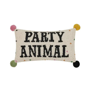 Party Animal W/Pom Pom Hook Pillow