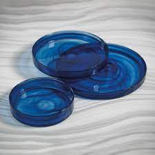 Moonbay Indigo Blue Alabaster Glass Tray