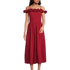 Marbella Off-The-Shoulder Rosette Maxi Dress