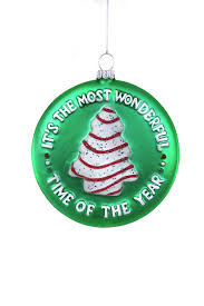 Cody Foster 4" It's The Best Time Of The Year Cake Glass Christmas Ornament