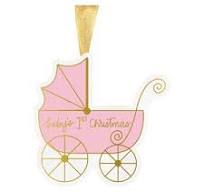 Baby's First Carriage Pink Ornament