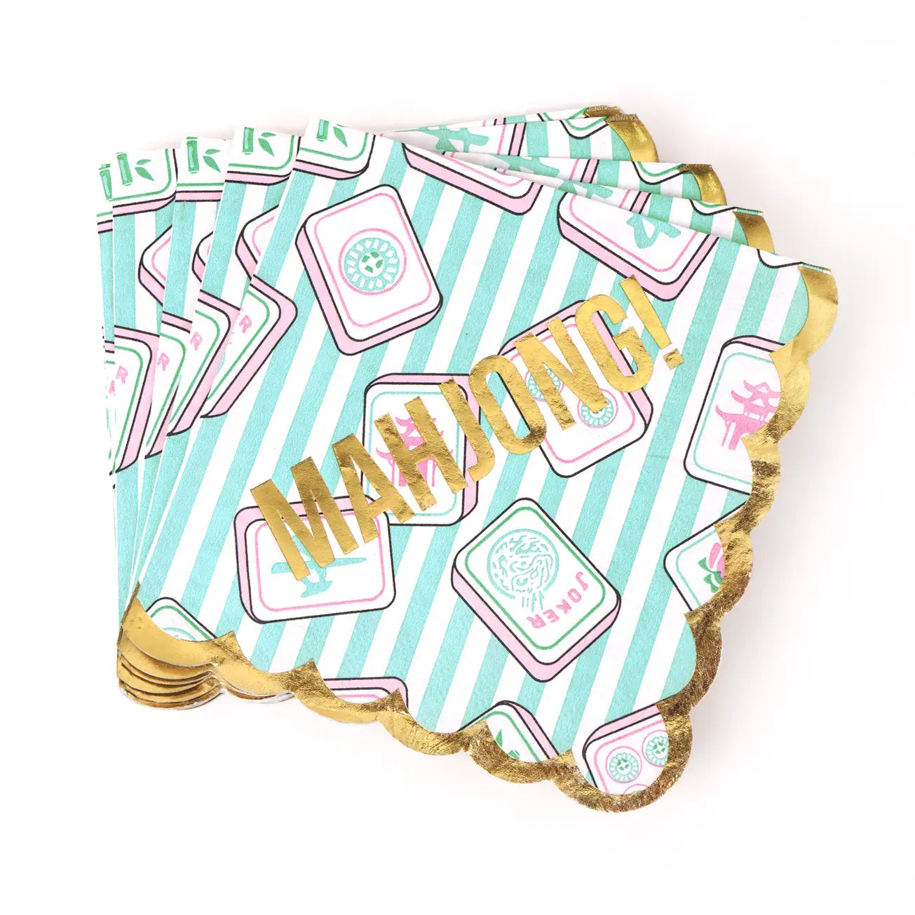 Mahjong Stripe Paper Beverage Napkin Pack