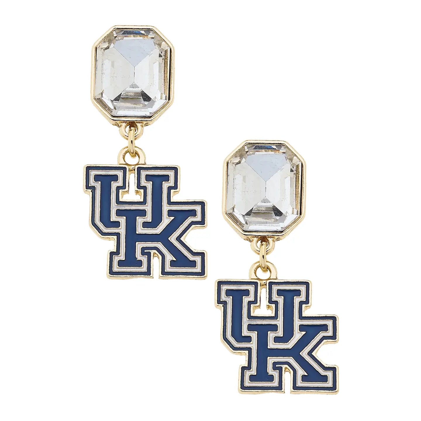 Kentucky Wildcats Rhinestone Enamel Logo Earrings