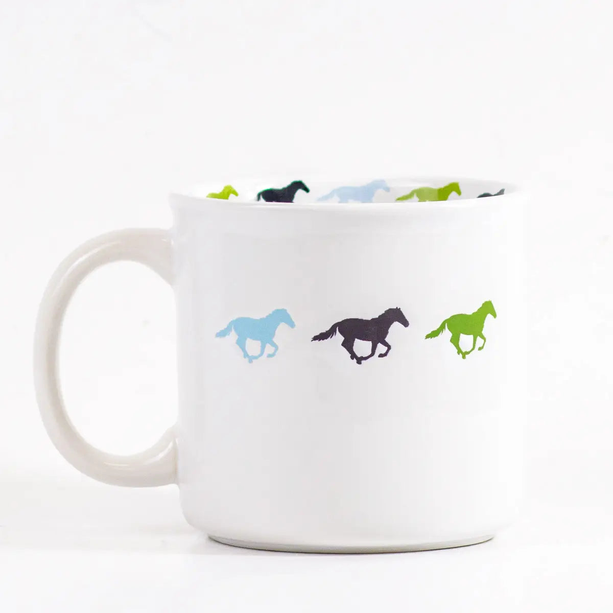 Off To the Races Coffee Mug White/Navy/Green/Blue