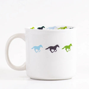 Off To the Races Coffee Mug White/Navy/Green/Blue