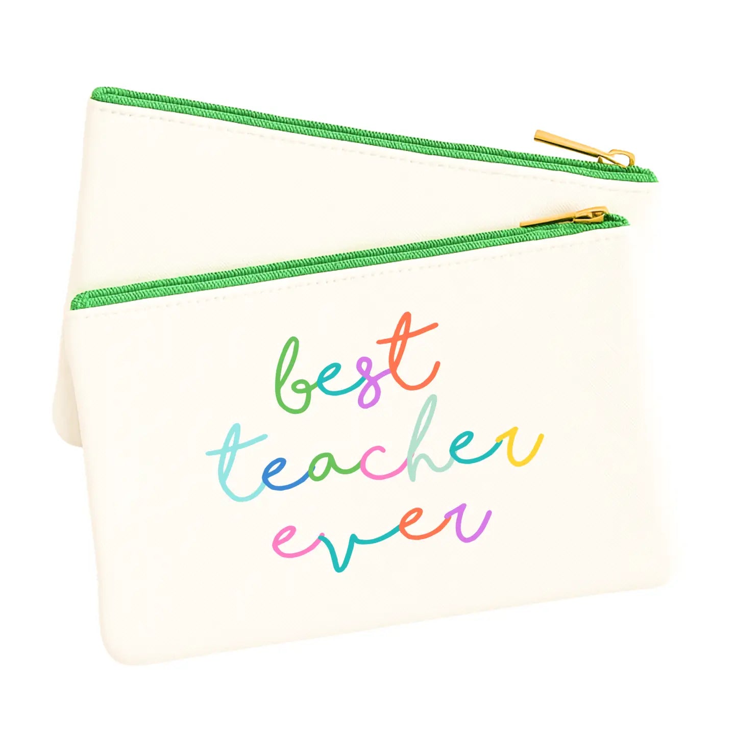 Best Teacher Ever Script Bag Pouch