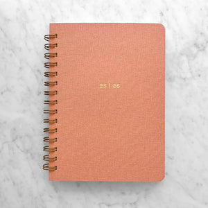 Aug 2025-July 2026 12-Month Planner, Peach Book Cloth
