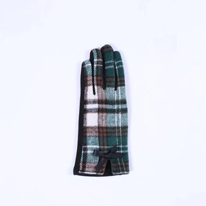 Corinne Glove - Green and Black Plaid