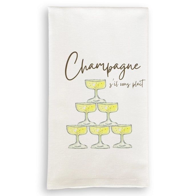 Champagne S'il Vous Plait Tea Towel