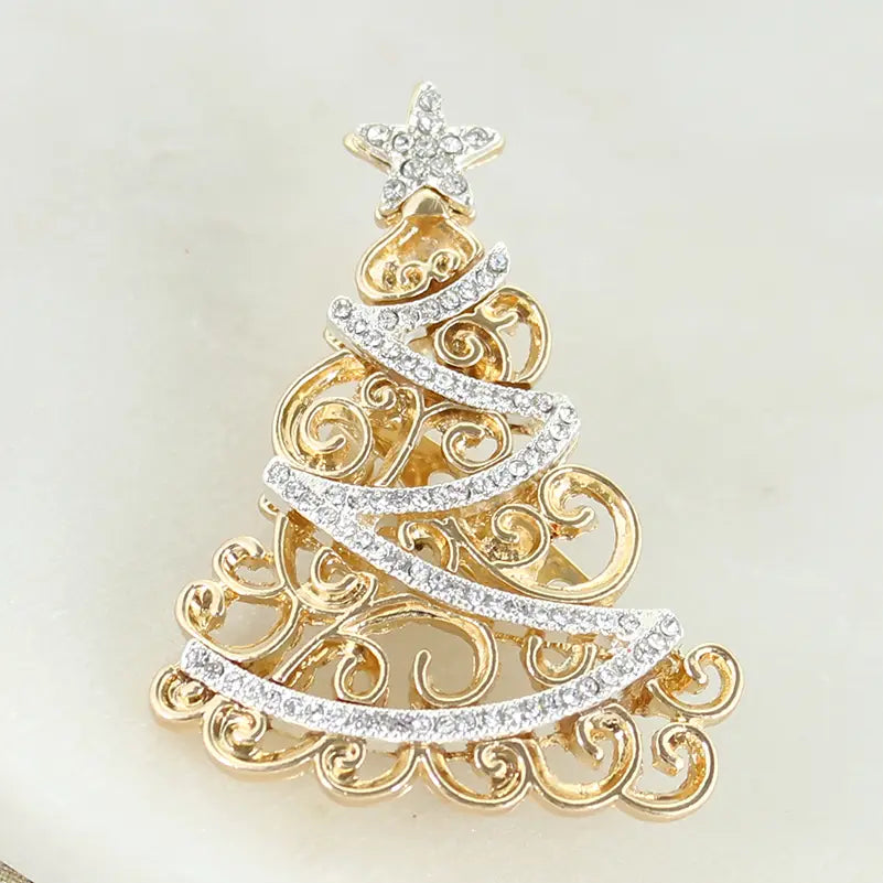 Gold & Silver Christmas Tree Pin/Pendant