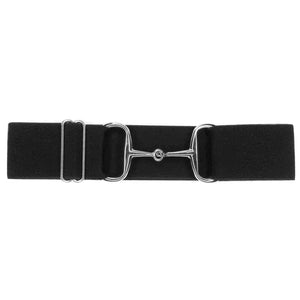 Black - 2" Silver Snaffle Equestrian Elastic Belt