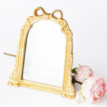 Gold Ribbon Table Mirror