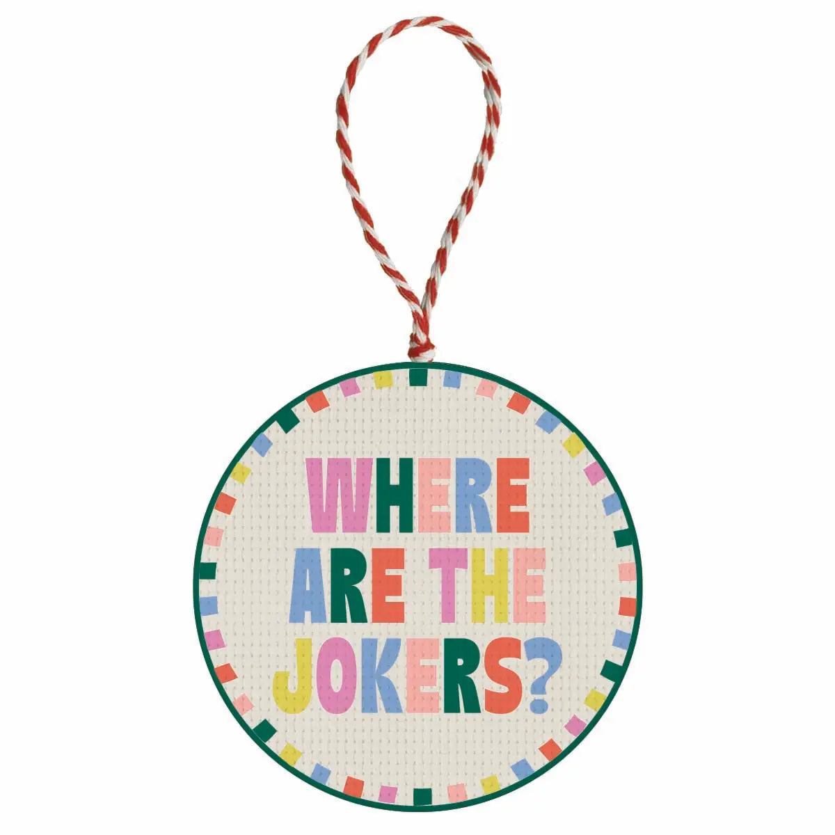 Ornament | Jokers? Embroidered Ornament Mahjong
