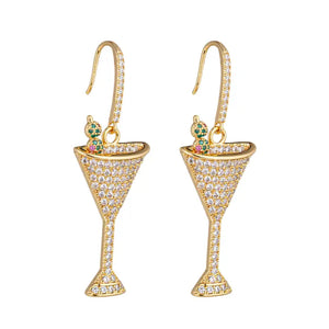 Dirty Martini 18K Gold Plated Cz Drop Earrings