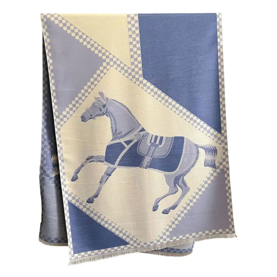 Horses in Blankets Acrylic Cashmere Scarf
