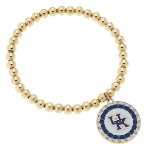 Kentucky Wildcats Pave Disc Ball Bead Stretch Bracelet