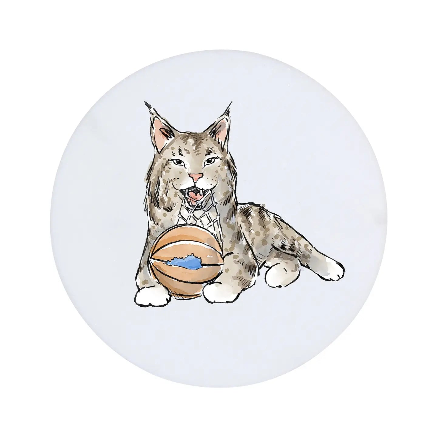 Wildcat with Basketball Kentucky Marble Coaster